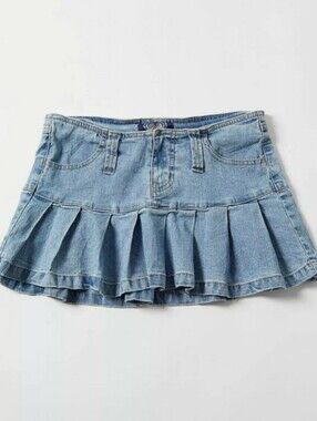 Vintage Y2k Angels Low Rise Pleated Micro Mini Skirt
